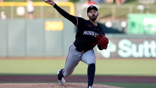 Jun 3, 2025; West Sacramento, California, USA; Minnesota Twins starting pitcher Pablo Lopez (49) throws a pitch against the Athletics during the first inning  at Sutter Health Park. Mandatory Credit: Dennis Lee-Imagn Images