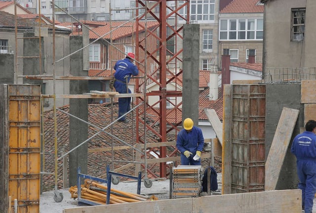 Trabajadores del sector de la construcción en una obra.