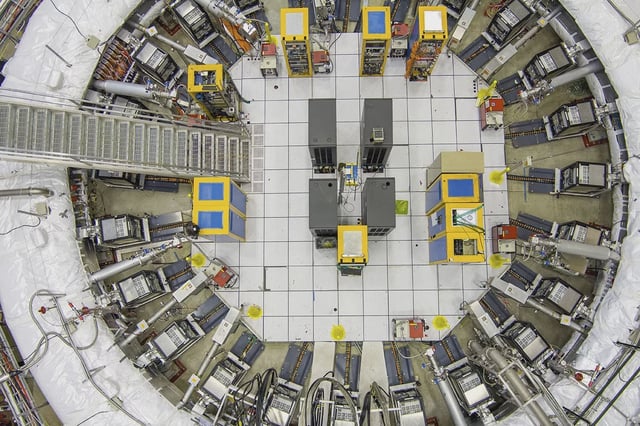 The June 3, 2025 results from Fermilab represents analysis of the experiment’s best-quality data as a result of tweaks and enhancements to the experiment in 2023 that improved the quality of the muon beam and reduced uncertainties. Credit: Ryan Postel, Fermilab