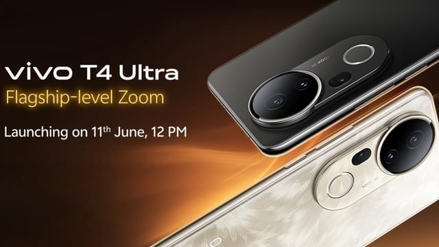 Vivo T4 Ultra seen in a black shade and a marble-patterned white and brown finish