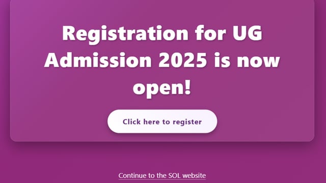 Delhi University SOL registration 2025 for UG courses now open at sol.du.ac.in. Candidates can register via the direct link here.