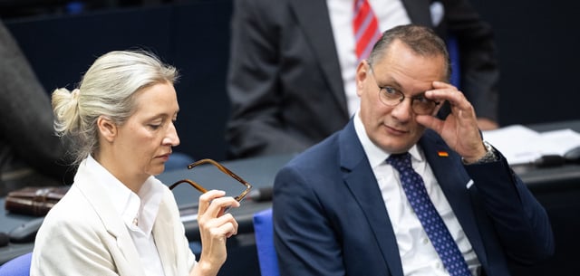 Alice Weidel und Tino Chrupalla im Bundestag