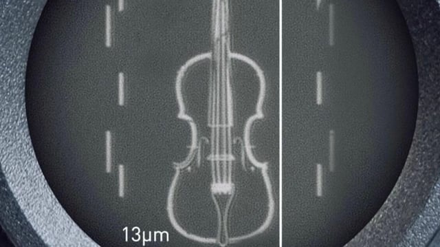 The 'world's smallest violin' created by Loughborough University physicists.