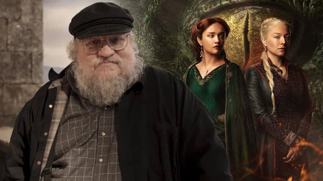 George RR Martin and the stars of House of the Dragon