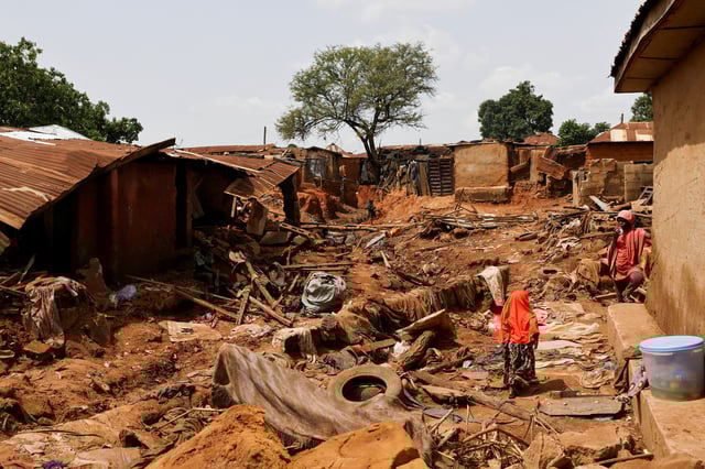 Rubble from collapsed houses is seen in Anguwar Hausawa Gangari community, due to the flooding that killed 151 people and forced several thousand from their homes in Mokwa, Niger State Nigeria, May 31, 2025. REUTERS/Stringer/File Photo