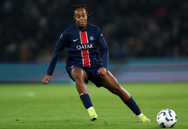 L'attaquante Marie-Antoinette Katoto, alors sous le maillot du PSG, face à Lyon, le 18 janvier 2025 au Parc des Princes
