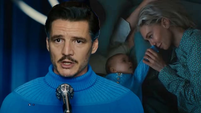 Pedro Pascal in Fantastic Four and Sue Storm and Franklin Richards
