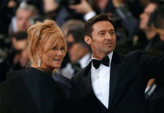 NEW YORK, NY – MAY 01: Hugh Jackman and Deborra-Lee Furness attend “Rei Kawakubo/Comme des Garcons: Art Of The In-Between” Costume Institute Gala – O at Metropolitan Museum of Art on May 1, 2017 in New York City. (Photo by John Lamparski/Getty Images)
