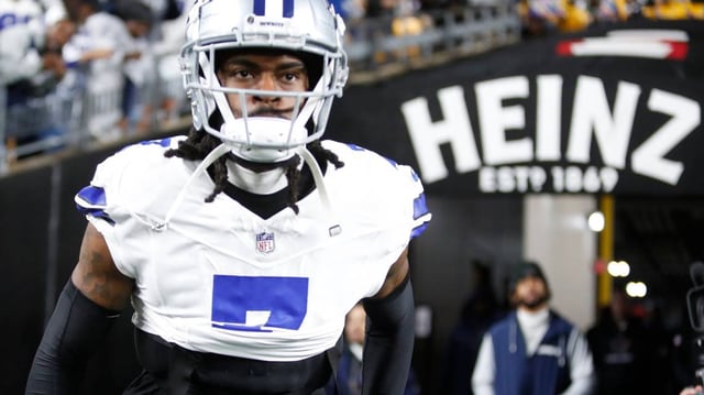 Dallas Cowboys cornerback Trevon Diggs (7) has been away from the facility during the team's OTA period while rehabbing his injured knee.