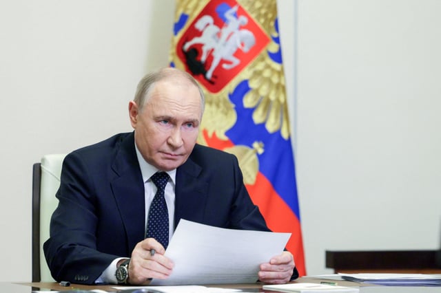 Russian President Vladimir Putin chairs a meeting with members of the government via video link at the Novo-Ogaryovo state residence outside Moscow, Russia June 4, 2025. Sputnik/Gavriil Grigorov/Pool via REUTERS