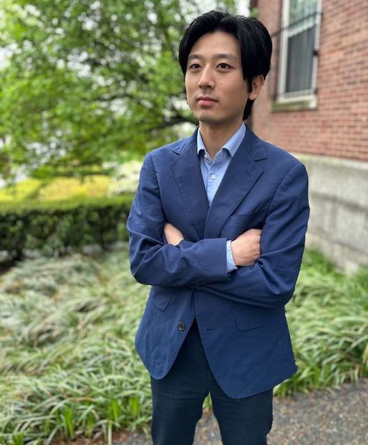 Alex Shieh outside his dorm at Brown University.