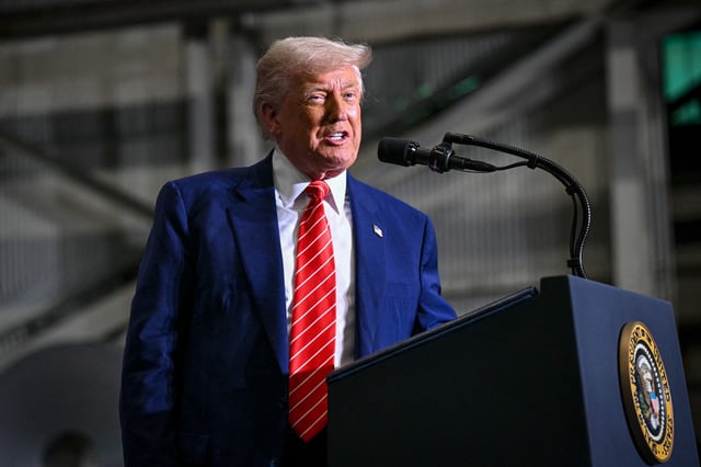 Donald Trump in West Mifflin, Penn., May 30, 2025.   