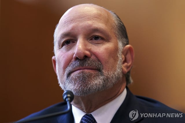 U.S. Commerce Secretary Howard Lutnick attends a Senate committee hearing at the U.S. Capitol in Washington on June 4, 2025 in this photo released by EPA. (Yonhap)