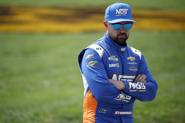 Ricky Stenhouse Jr., driver of the #47 NOS Energy Chevrolet, waits on the grid during practice for the NASCAR Cup Series Cracker Barrel 400 at Nashville Superspeedway on May 31, 2025 in Lebanon, Tennessee.