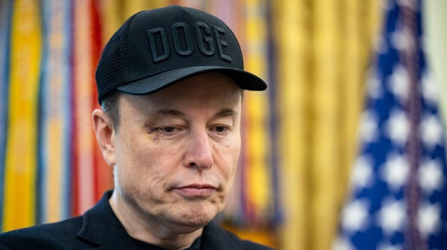 Elon Musk attends a press conference in the Oval Office with President Trump on May 30. Photo: Francis Chung/Politico/Bloomberg via Getty Images