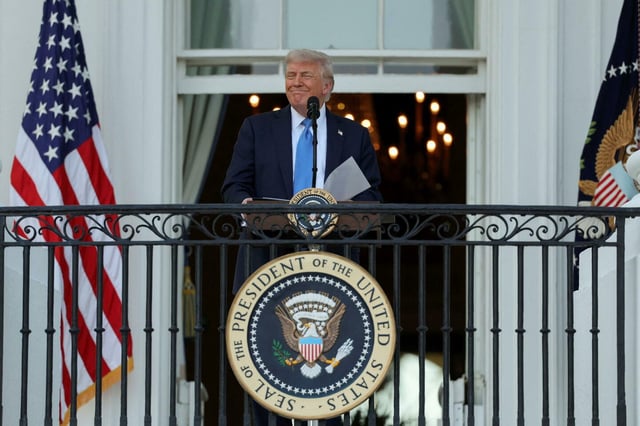 Donald Trump au balcon de la Maison-Blanche, le 4 juin 2025.

