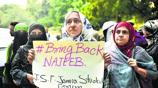 Fatima Nafees during a protest at Jantar Mantar in 2019. (HT Archive)