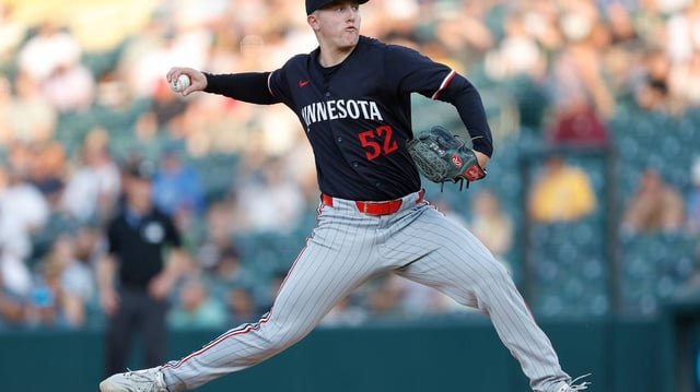 Zebby Matthews of the Minnesota Twins pitches in the first inning against the Athletics at Sutter Health Park on Wednesday, June 4, 2025, in Sacramento, California. (Lachlan Cunningham/Getty Images/TNS)