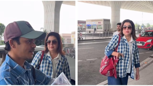 Farah Khan and her cook Dilip were spotted at the Mumbai airport on Thursday morning.