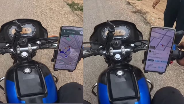 The rider glanced at the map and noticed that her drop location is just 180 metres away.