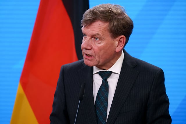 German Foreign Minister Johann Wadephul attends a press conference with Israeli Foreign Minister Gideon Saar (not pictured) in Berlin, Germany, June 5, 2025. REUTERS/Christian Mang