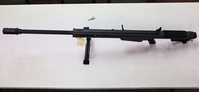 View of a .50 Caliber Barrett M107A1 semi-automatic rifle at a gun store in Racine, Wisconsin, U.S., June 26, 2023.   REUTERS/Brian Snyder/File Photo