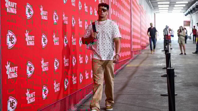 Kansas City Chiefs quarterback Patrick Mahomes arrives for the Chiefs’ game with the Bengals Sunday, Sept. 15, 2024, at GEHA Field at Arrowhead Stadium.