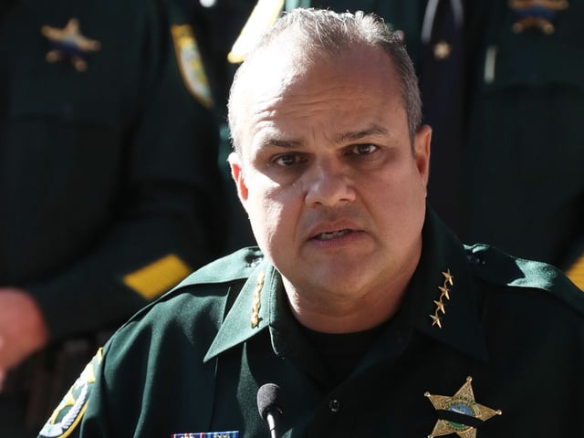 Osceola County Sheriff Marcos Lopez, answers questions from the media on Tuesday, Jan. 5, 2021. The Orange-Osceola State Attorney&#39;s Office last week filed a summons against Lopez, accusing him of posting a photo of 13-year-old Madeline Soto&#39;s dead body to Instagram.