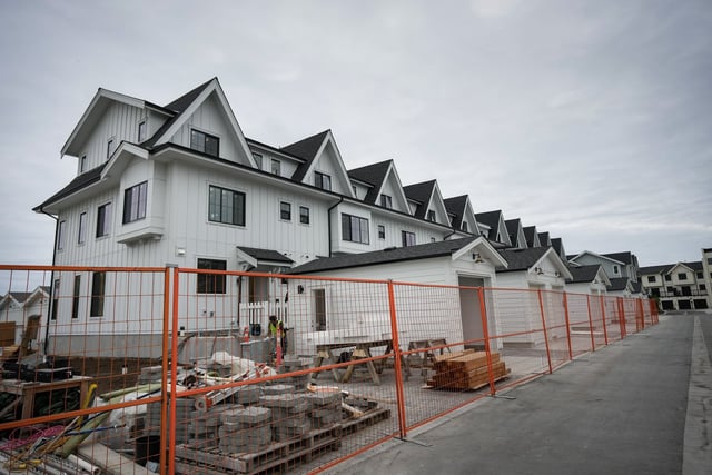 A TD Bank Group survey, which ran between April 10 and 18, shows 57 per cent of homeowners facing mortgage renewals expect it will impact their living situation. Townhouses under construction are seen in Delta, B.C., on Monday, Aug. 12, 2024. THE CANADIAN PRESS/Darryl Dyck