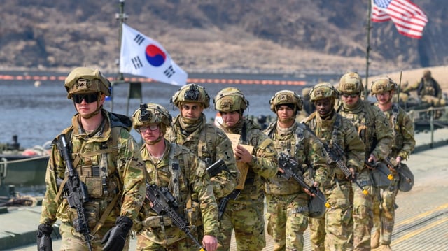 Joint military drills between the US and South Korea took place in March. Thousands of American troops have been based in the country since the end of the Korean War