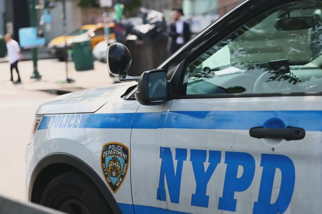 An NYPD cruiser is parked in Brooklyn on June 2, 2025.