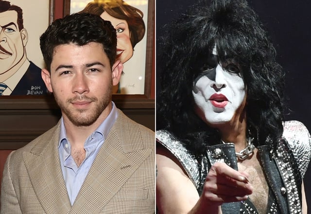 Nick Jonas, left, and Paul Stanley of KISS. (Getty Images)