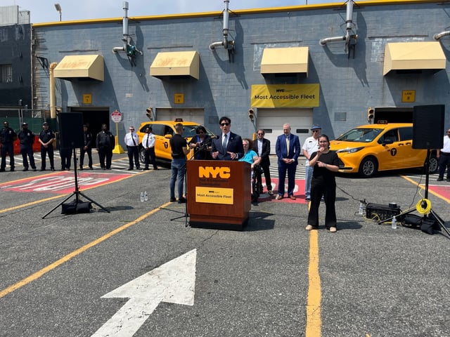 TLC Commissioner David Do announces his agency reached a court-mandated accessibility milestone Thursday, with half of the city&#39;s active taxi fleet capable of accommodating a wheelchair. (Evan Simko-Bednarski/New York Daily News)