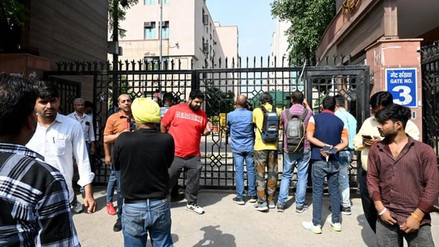 Outside Saket Court on Thursday. (ANI)
