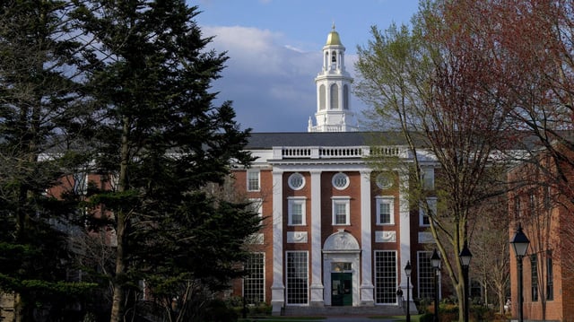 Der Campus der Harvard-Universität in Cambridge in Massachusetts