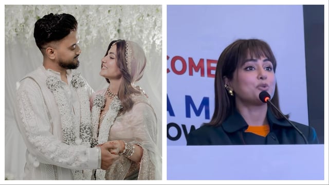 Hina Khan got married to Rocky Jaiswal on Wednesday in Mumbai.
