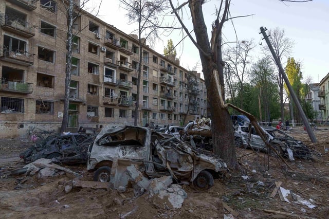 Archivo - Daños ocasionados por un ataque ruso a Kiev, Ucrania