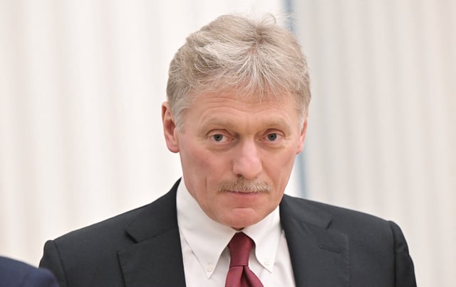 Kremlin spokesman Dmitry Peskov attends a joint news conference of Russian President Vladimir Putin and Belarusian President Alexander Lukashenko in Moscow, Russia February 18, 2022. Sputnik/Sergey Guneev/Kremlin via REUTERS/File Photo
