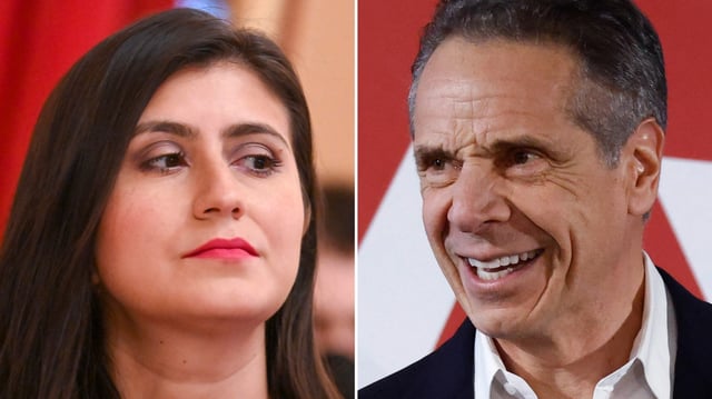 State Sen. Jessica Ramos and former Gov. Andrew Cuomo. (AP / Getty Images)
