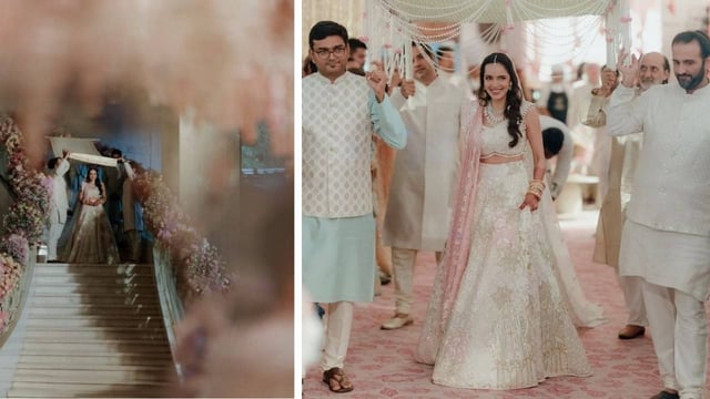 Shazahn Padamsee's Wedding Outfit By Manish Malhotra Is A Fairytale-Inspired Masterpiece: Ivory Floral Lehenga To Solitaire Diamonds | Image: X