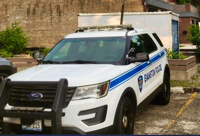 An Evanston Police Department cruiser at a scene. The agency in Illinois located in a Chicago suburb, is investigating after a patient opened fire inside a hosptial ER on June 5, 2025.