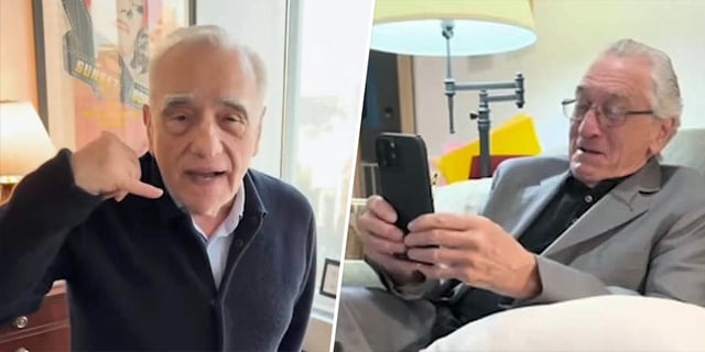 Robert De Niro wishes goodnight to Martin Scorsese.