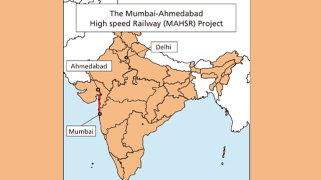 A projection of the Mumbai-Ahmedabad High Speed Railway project.