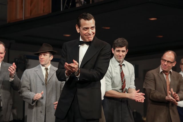 George Clooney appears at the "Good Night, and Good Luck" Broadway opening night on April 3, 2025, in New York.