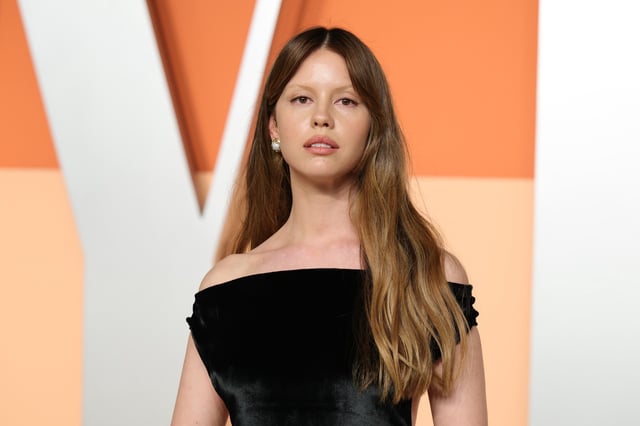 Mia Goth attends the 2025 Vanity Fair Oscar Party Hosted By Radhika Jones at Wallis Annenberg Center for the Performing Arts on March 02, 2025 in Beverly Hills, California.