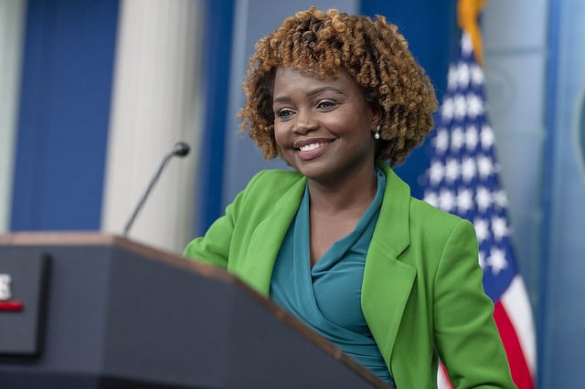 Press Secretary Karine Jean-Pierre holds a daily briefing, Monday, December 4, 2023, James S. Brady Press Briefing Room of the White House. (Official White House Photo by Oliver Contreras)