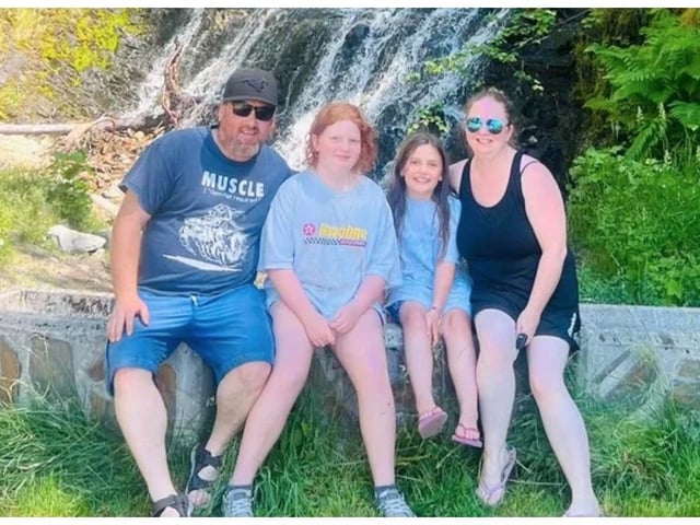  The Reitmeier-Desjardins family seen in a supplied image. Mother Amanda and daughter Madison, 12, are in hospital after being involved in a horrific five-vehicle collision in Calgary on Boxing Day, while daughter Victoria, 9, was killed in the crash.