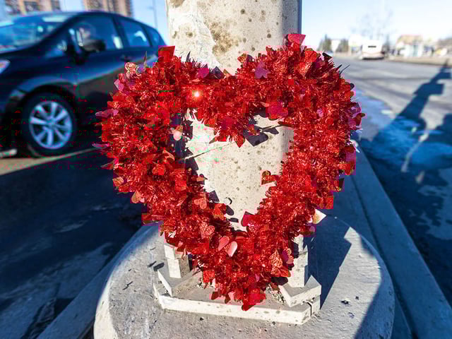  A wreath was left among other tributes at a light standard following a fatal collision at the corner of Macleod Trail and Southland Drive.