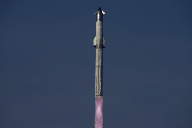 SpaceX&#39;s mega rocket Starship makes a test flight from Starbase, Texas, Tuesday, May 27, 2025.