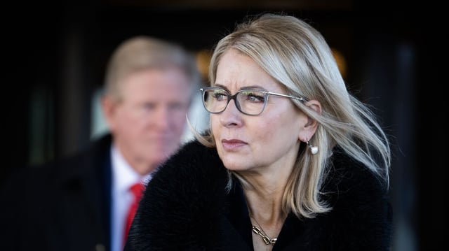 Rep. Mary Miller leaves a House Republican Conference meeting at the Capitol Hill Club in Washington on Jan. 22. Photo: Tom Williams/CQ-Roll Call, Inc via Getty Images